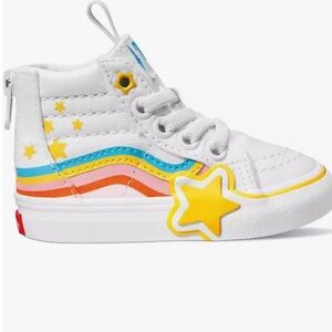 Vans Kids High-Top Sneakers Rainbow star shoes beach vacation